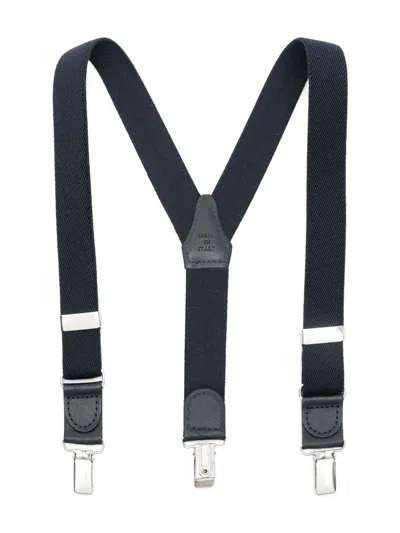 Il Gufo Kids' Logo-debossed Suspenders In Blue