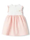 Il Gufo Logo-embroidered Dress In 粉色