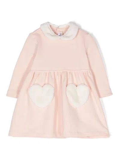 Il Gufo Babies' Logo-embroidered Dress In 粉色