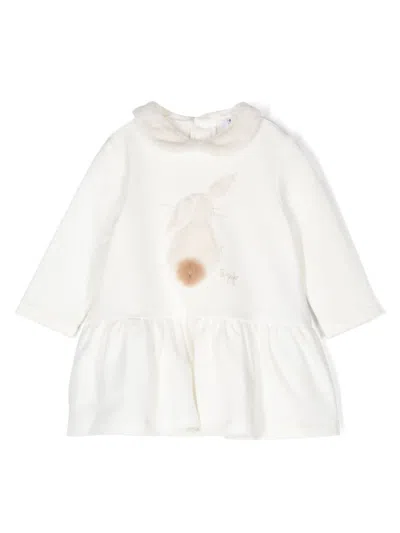 Il Gufo Babies' Logo-embroidered Dress In White
