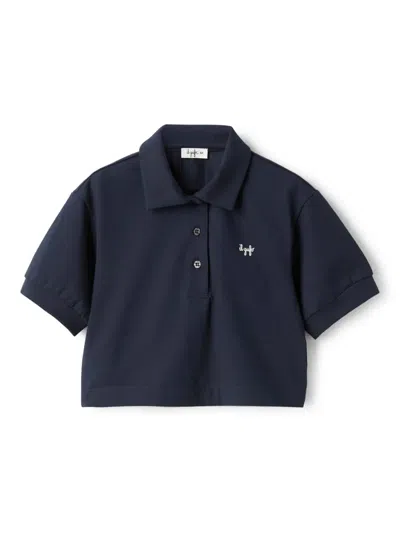 Il Gufo Kids' Logo-embroidered Polo Top In Blue