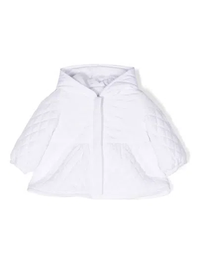 Il Gufo Babies' Logo-embroidered Quilted Hodded Jacket In White