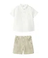 Il Gufo Logo Embroidered Shorts Set In White