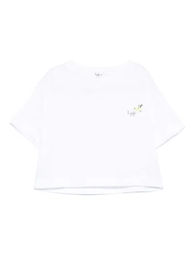 Il Gufo Kids' Logo-embroidered T-shirt In White