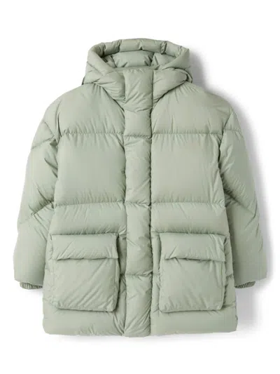 Il Gufo Kids' Logo-patch Padded Coat In Green