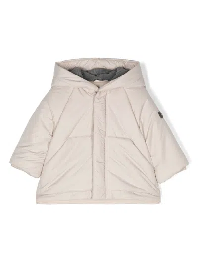 Il Gufo Babies' Logo-patch Puffer Jacket In Neutrals