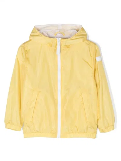 Il Gufo Kids' Logo-patch Sleeve Hooded Jacket In Yellow