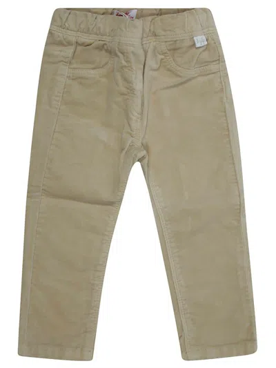 Il Gufo Babies' Logo Tag Chino Trousers In Beige
