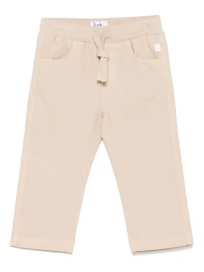 Il Gufo Babies' Logo-tag Trousers In Neutrals