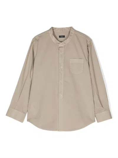 Il Gufo Kids' Long-sleeve Cotton Shirt In Neutrals