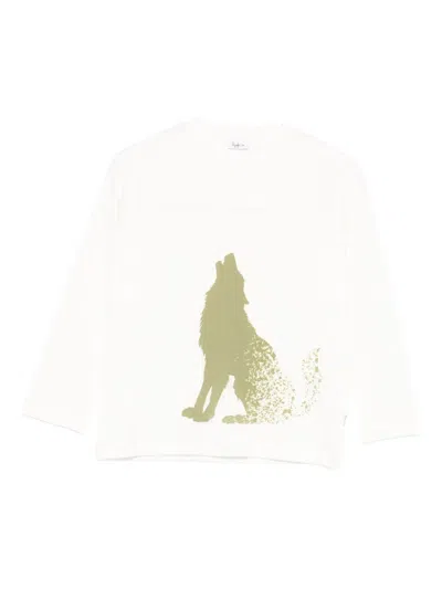 Il Gufo Kids' Long-sleeve Graphic T-shirt In White