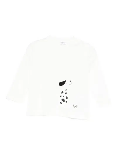 Il Gufo Babies' Long-sleeve Graphic T-shirt In White