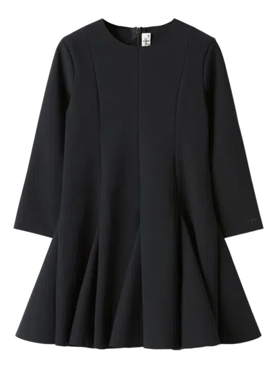 Il Gufo Long-sleeve Pleated Dress In Blue