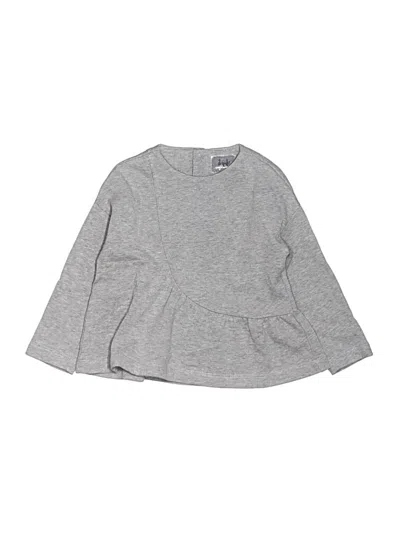 Pre-owned Il Gufo Kids' Long Sleeve Top Gray Crew Neck Tops