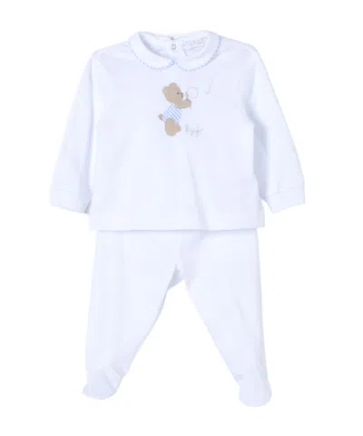 Il Gufo Long-sleeved Blouse And Trousers Suit In White