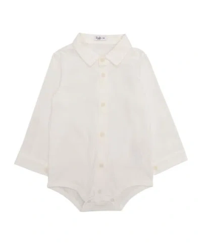 Il Gufo Long-sleeved Buttoned Bodysuit In White