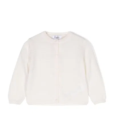 Il Gufo Kids' Long-sleeved Cardigan In White