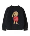 Il Gufo Blue Wool Sweater With Dachshund In Black