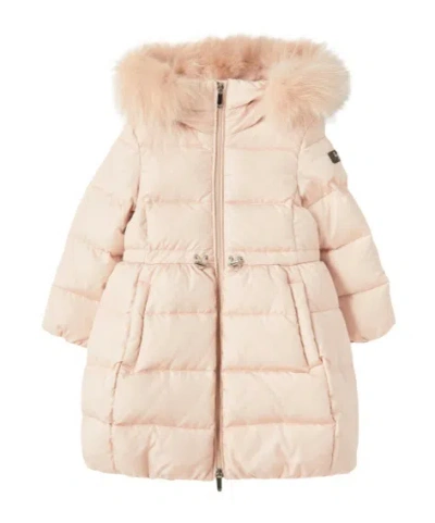 Il Gufo Long-sleeved Hooded Down Jacket In Nude