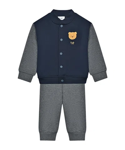 Il Gufo Long-sleeved Jacket  Sweatpants Set In Blue