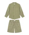 Il Gufo Long-sleeved Shirt And Shorts Suit In Nude