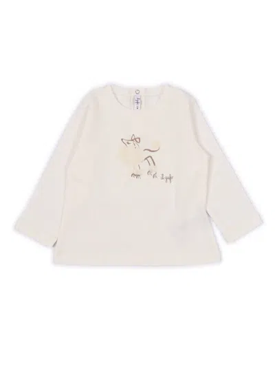 Il Gufo Babies' Long Sleeved T-shirt In White