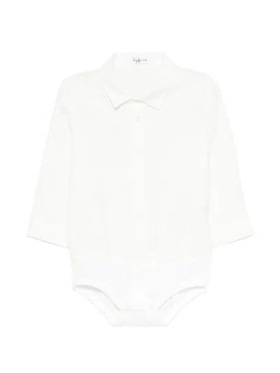 Il Gufo Babies' Long-sleeve Bodysuit Shirt In Weiss