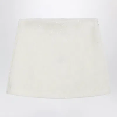 Il Gufo Lurex-trim Flared Mini Skirt In Wool-blend In Neutral