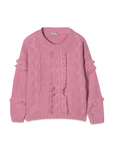 Il Gufo Mini Knit Sweater In Pink