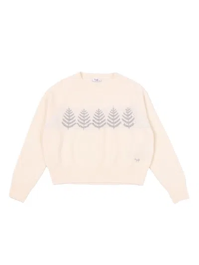 Il Gufo Kids' Rhinestone-embellished Sweater In White