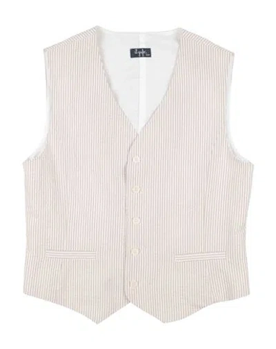 Il Gufo Man Tailored Vest Beige Size 18 Cotton