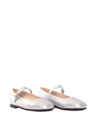 Il Gufo Kids' Mary Jane Round-toe Ballet Flats In Metallic