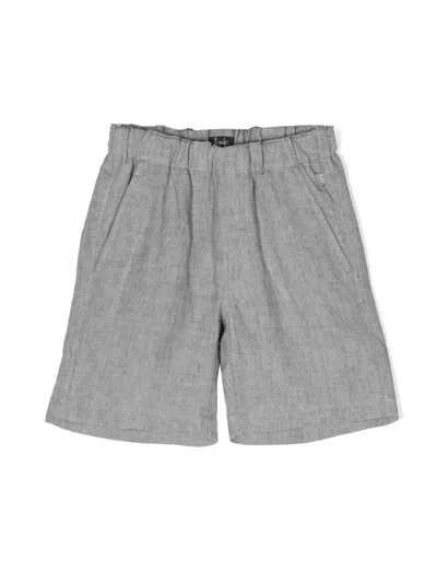 Il Gufo Kids' Mélange-effect Linen Shorts In Grey