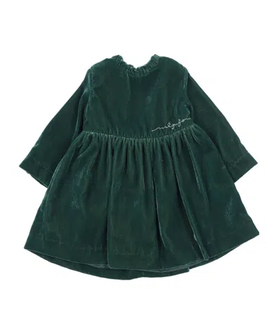 Il Gufo Kids' Micro-pleated Dress In Green