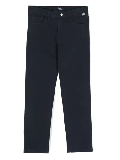 Il Gufo Kids' Mid-rise Straight Leg Trousers In Blue