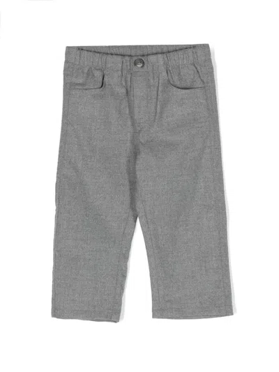 Il Gufo Babies' Mid-rise Straight-leg Trousers In Grey