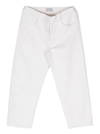 Il Gufo Kids' Mid-rise Tapered-leg Trousers In Neutrals