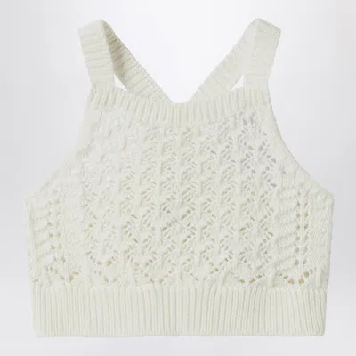 Il Gufo Kids' Milk White Crochet Top