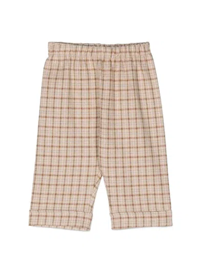 Il Gufo Mini Checkered Design Trousers For Girls In Multicolour