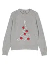 Il Gufo Mini Christmas Tree Choker Pullover In Gray