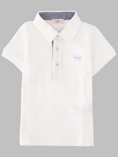 Il Gufo Mini Cotton Polo Shirt In Blue
