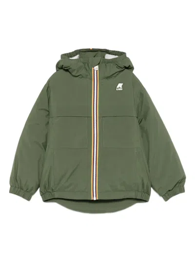 Il Gufo Mini Front Zip Jacket With Snap-button Pockets In Green