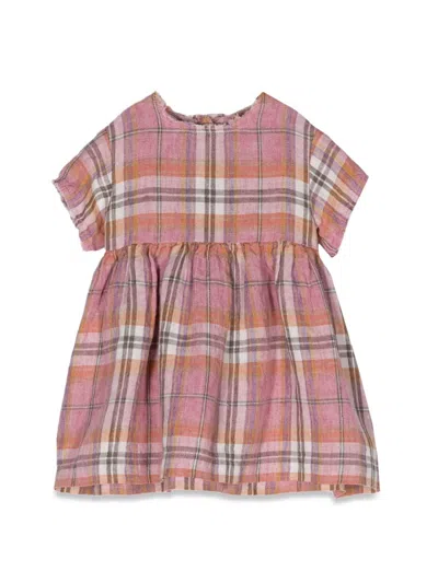 Il Gufo Mini Linen Dress For Baby Girls In Pink