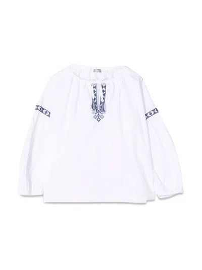 Il Gufo Mini Long Sleeve Kids' Shirt In White
