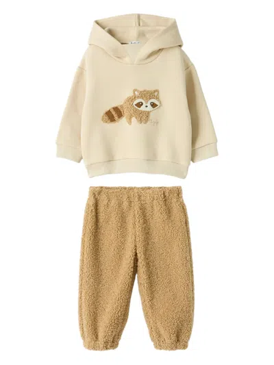 Il Gufo Mini Raccoon Embroidered Hoodie For Kids In Gray