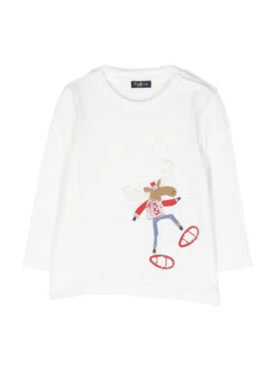 Il Gufo Mini Reindeer T-shirt For Boys In White