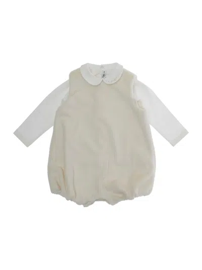 Il Gufo Mini T-shirt And Dungarees Set In White