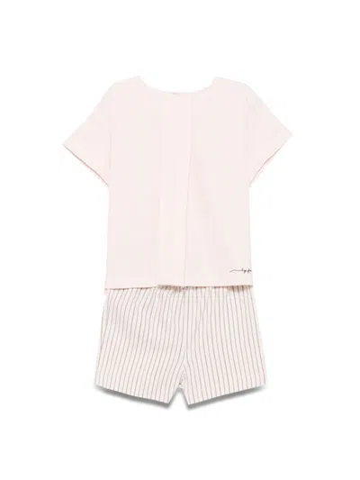 Il Gufo Mini Two-piece Frappe Outfit For Girls In Multi