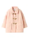 Il Gufo Montgomery Fleece Toggle Coat In Pink
