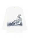 Il Gufo Motorcycle-graphic Long-sleeve T-shirt In Neutral